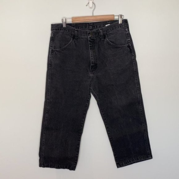 Rustler Black Vintage Mid waisted Cropped Jeans 8 - Picture 1 of 12